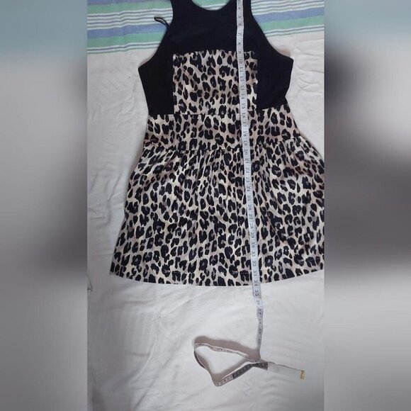 French Connection Sleeveless Animal Print Mini Y2K Chic Edgy Glam Dress - Picture 6 of 13